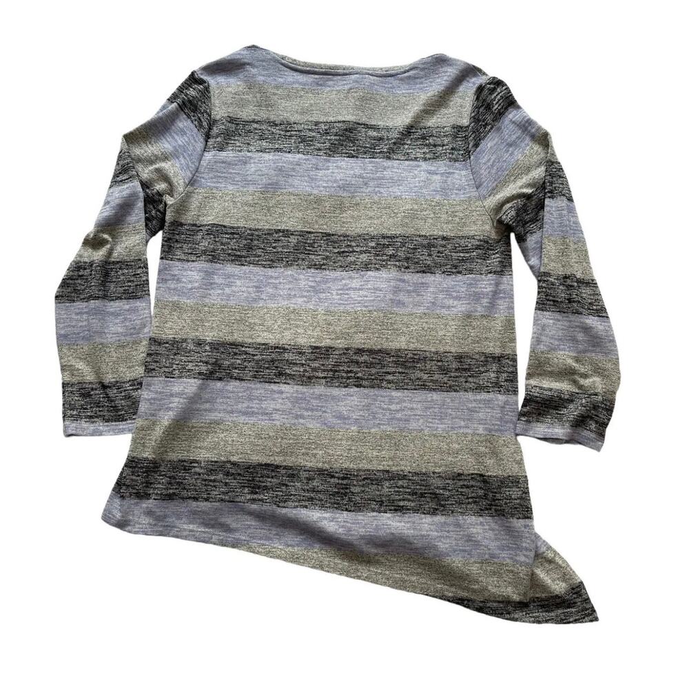 Market & Spruce Vreelan Pocket Stripe Long Sleeve Top Asymmetrical Size Medium - Picture 5 of 12
